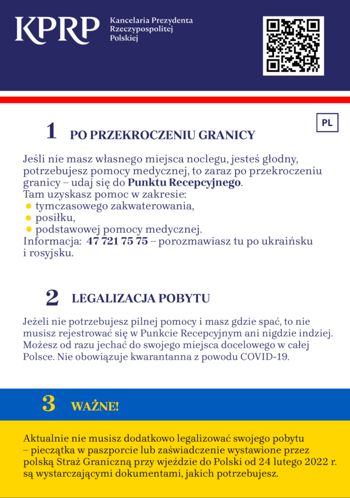 Ulotka informacyjna w języku polskim strona 1