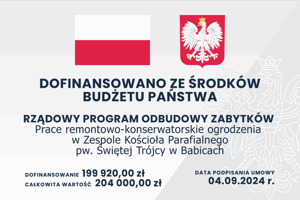 Tablica informacyjna o dofinansowaniu ze środków Budżetu Państwa