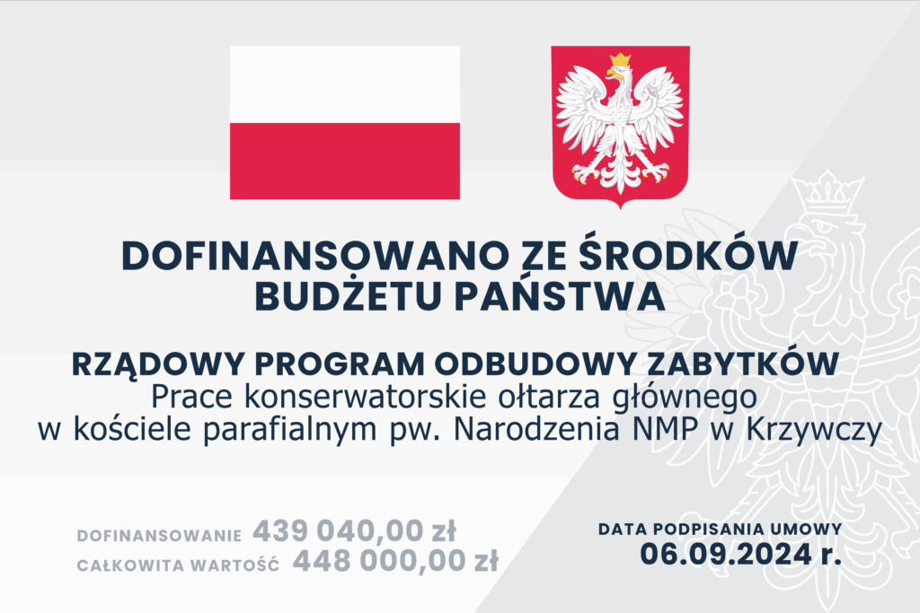 Tablica informacyjna o dofinansowaniu ze środków Budżetu Państwa